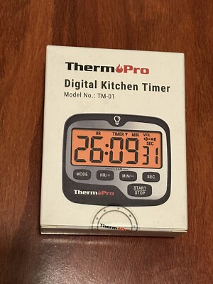 ThermoPro TM01 Kitchen Timer  & Clock Digital Cooking Timer w Large LCD Display