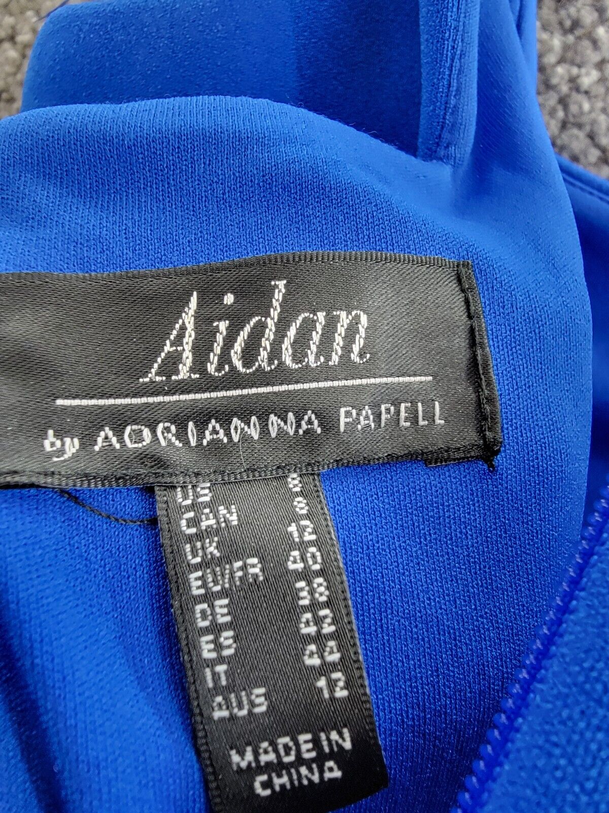 Aidan by Adrianna Papell Feather-Trim Sheath Dress Women's 8 Blue Solid Back Zip - Picture 15 of 16