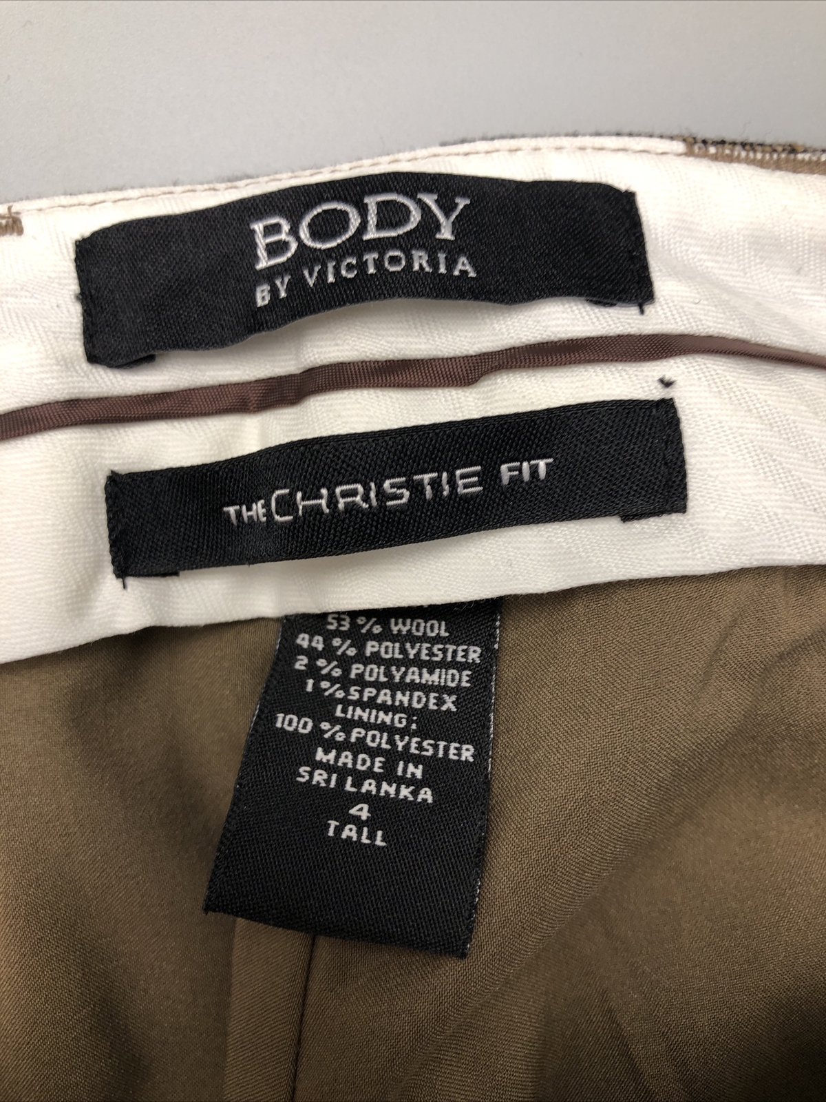 Body By Victoria Wool Blend Brown 3 Piece Suit 2 Button Collared Jacket Sz 4