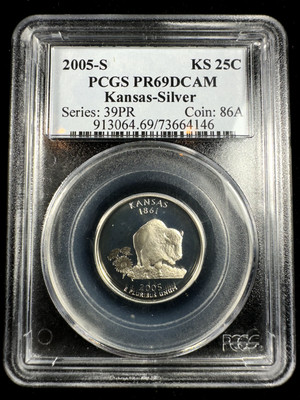 2005-S Silver 25C Kansas Quarter PCGS PR69DCAM