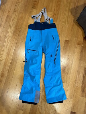 Stio Environ Womens Ski Bibs Small Short Petite Kingbird Blue Snow Snowboard