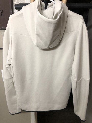 Pre-owned Nike Sportswear Tech Fleece Hoodie Light Bone/black Men Sz M Cu4489-072 Rare In White