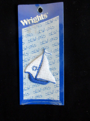 Wrights APPLIQUE SAILBOAT NAUTICAL Ocean Theme PATCH Sew On