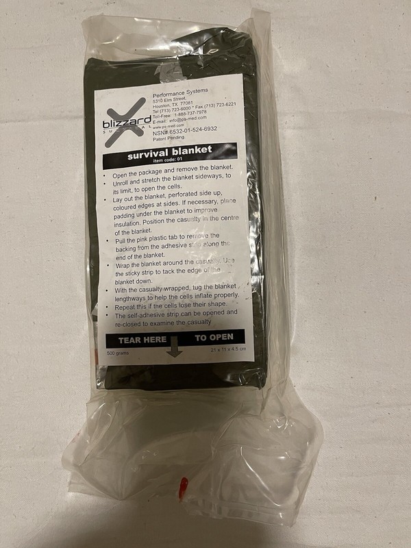 US Military Blizzard Survival Blanket Medical Emergency  Cold weather