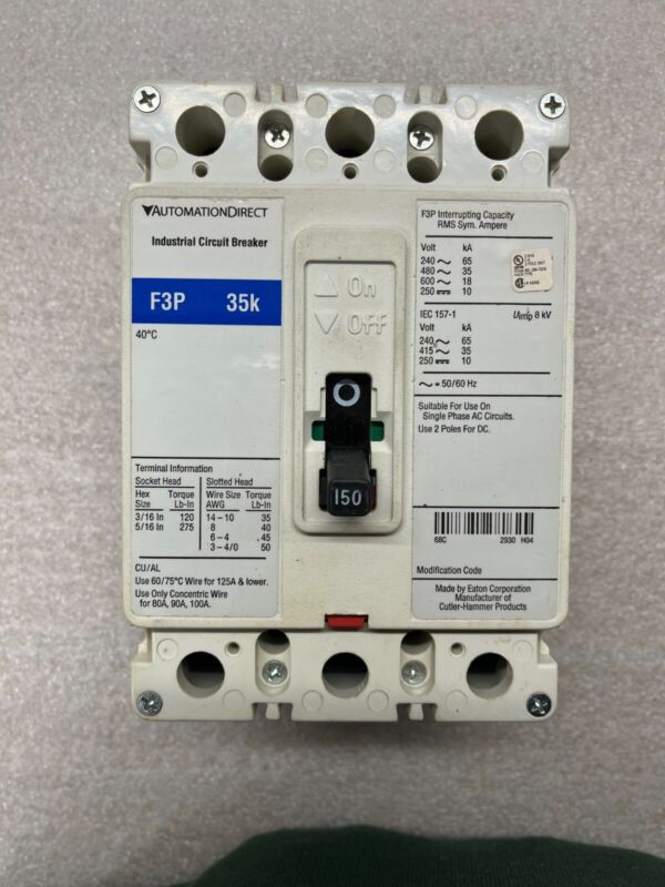 BRAND NEW AUTOMATION DIRECT F3P-150 INDUSTRIAL CIRCUIT BREAKER QTY. 1
