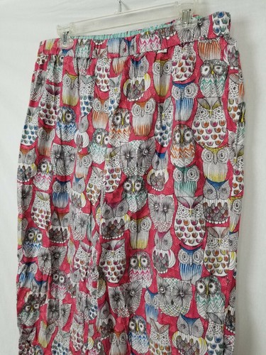 Anthropologie Eloise Owls Lounge Pajamas Sleep Pants XL Flannel