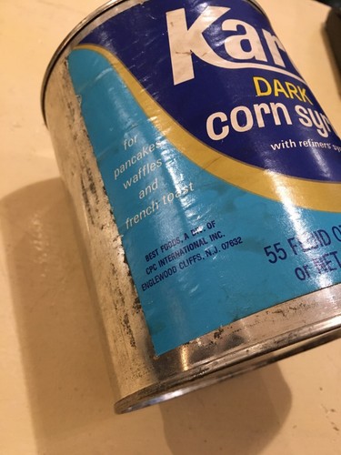 Vintage Advertising Piece: Karo Dark Corn Syrup 5 Lb Tin: Excellent Condition