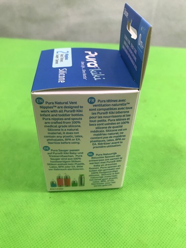 Pura Kiki Natural Vent Nipples Slow Flow 0m+Broad  Shape Silicone Nipples