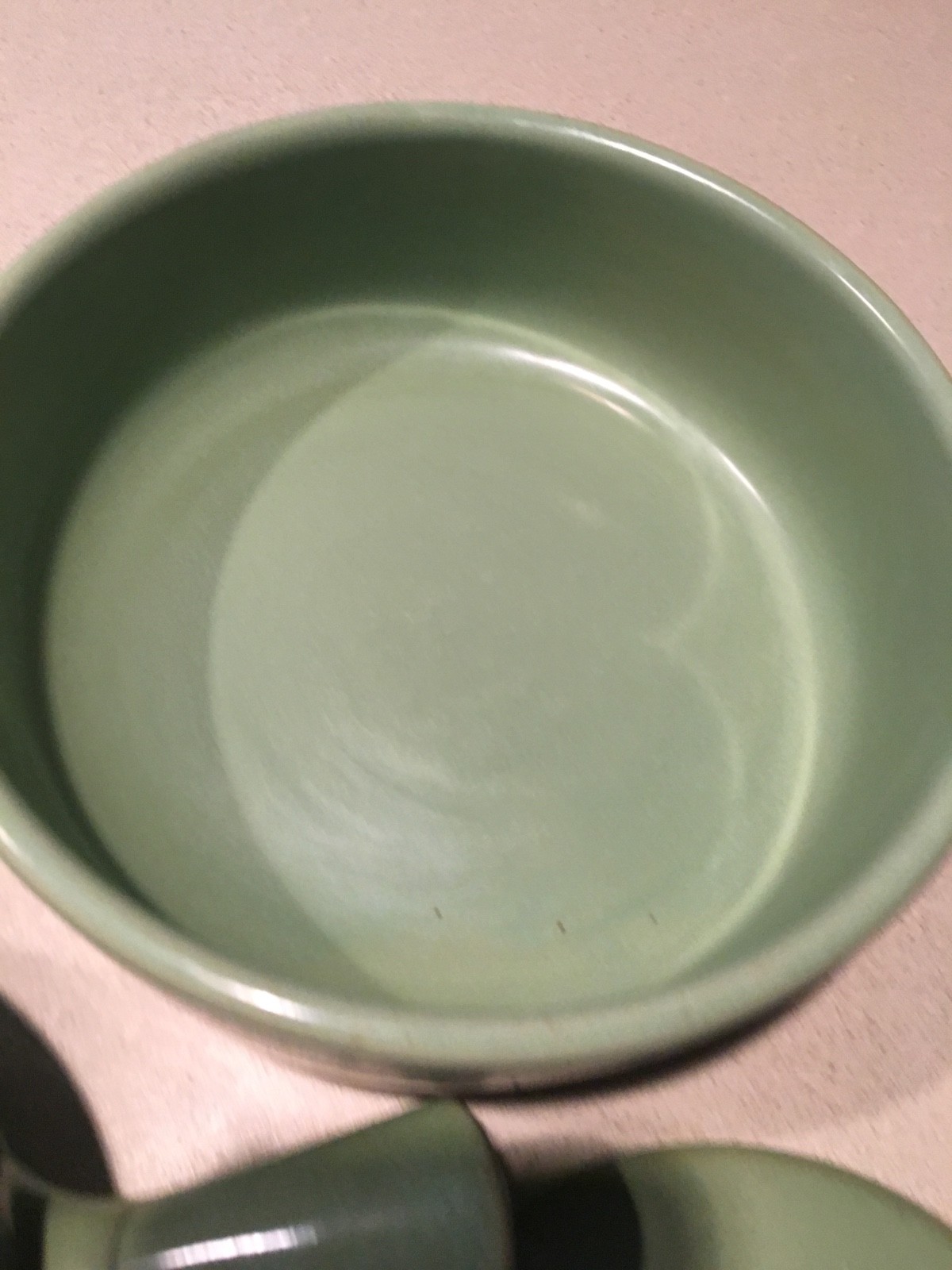 LA SOLANA POTTERY SOUP CASSEROLE CROCK GREEN/JADE 3 CROCKS WITH TWO LIDS