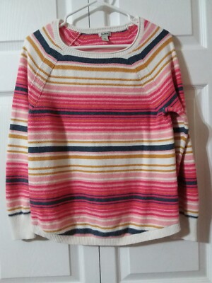 L.L. Bean Women's Size M Multi-Color Striped Sweater