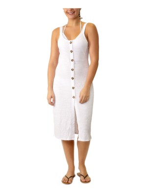 

MIKEN Женский белый эластичный купальник с пуговицами спереди