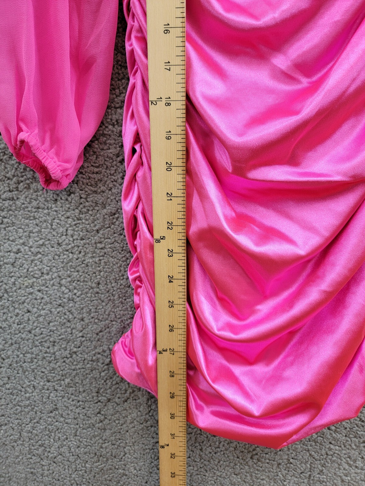 With Jules Long-Sleeve Ruched Dress Girls' XL Bright Pink Straight Neck Pullover - Picture 8 of 16