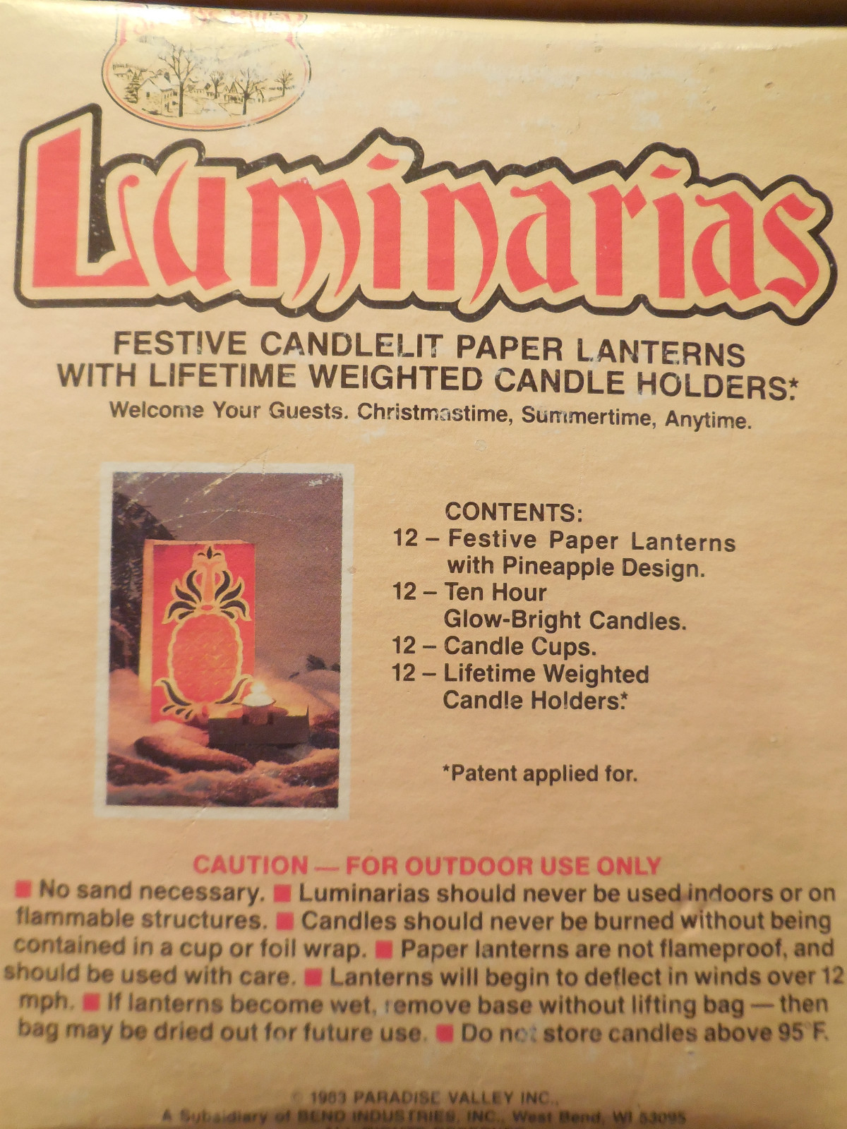 Vintage Christmas Luminarias Festive Candlelit Paper Pineapple Lantens