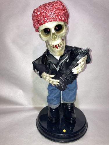 Gemmy Halloween Biker Skeleton with Guitar Singing Dancing Gemmy Halloween Biker Skeleton with Guitar Singing Dancing