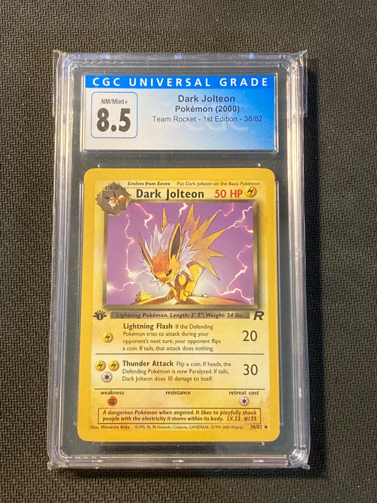 Pokemon Card 1st Edition Team Rocket Dark Jolteon, 38/82 Pokemon Card 1st Edition Team Rocket Dark Jolteon, 38/82