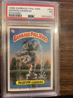 1986 Garbage Pail Kids Series 3 #92a Marvin Gardens PSA 7