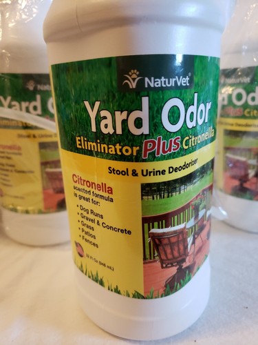 NaturVet ?Yard Odor Eliminator Plus Citronella 32oz. Lot of 3. Stool and Urine