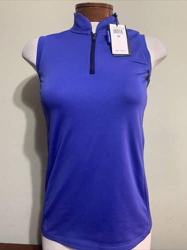 RLX Ralph Lauren Ladies XS Blue Sleeveless 1/4 Zip scallop