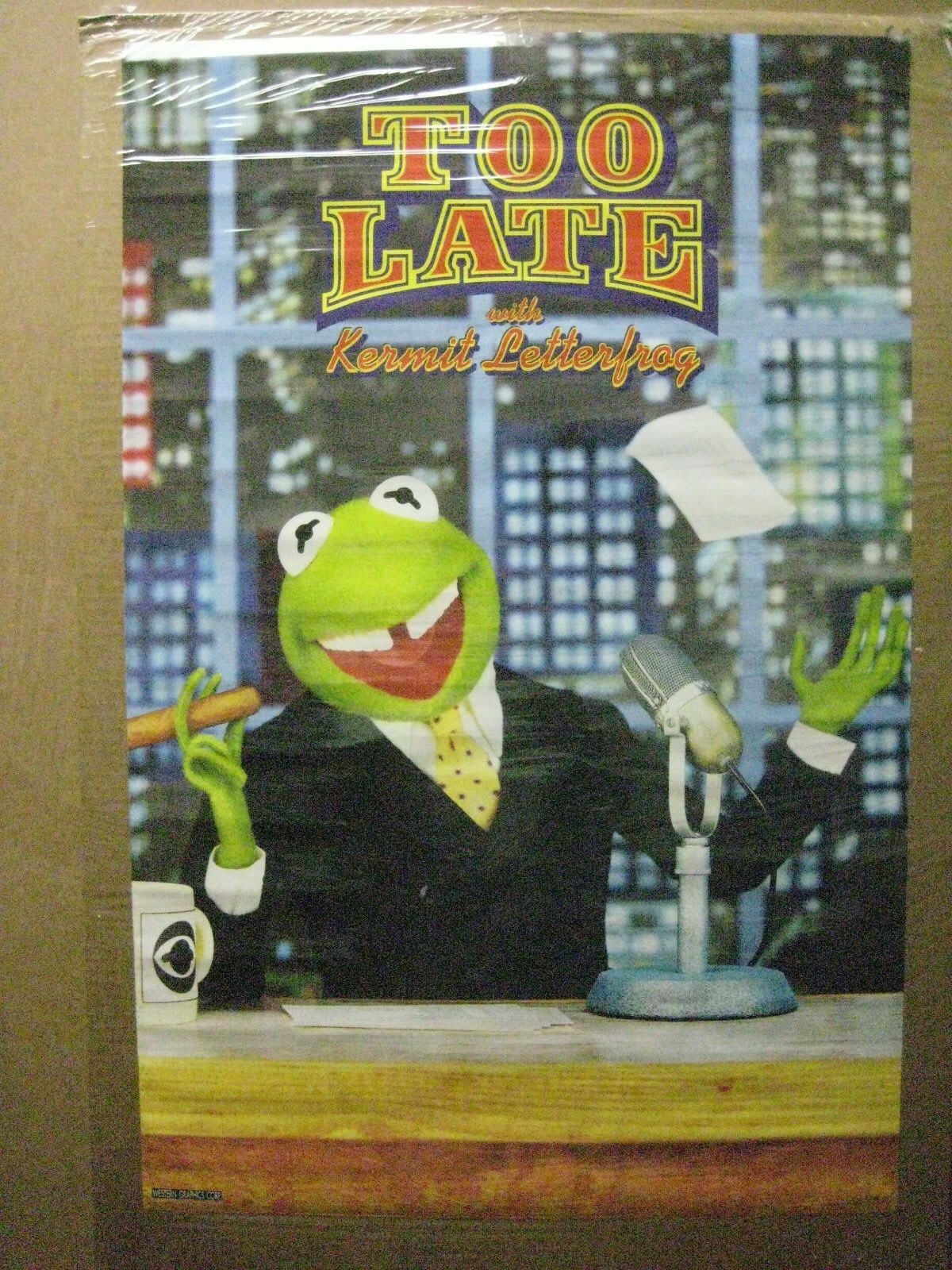Too Late with Kermit Letterfrog Vintage The Muppet vintage poster