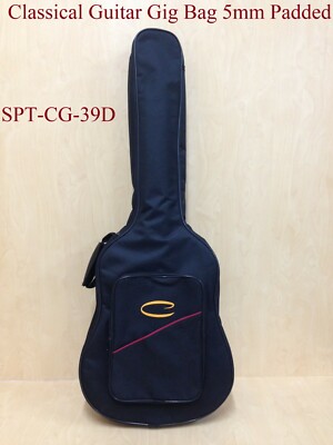 Caraya Economy Classical Guitar Soft Bag,Black,BackPack,5mm Padded, SPT-CG-39D