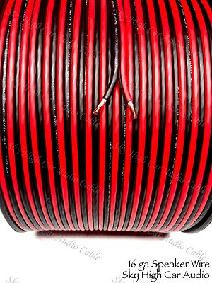 500 ' feet TRUE 16 Gauge AWG RED/BK Speaker Wire W/ ROLL Car Home Audio ft