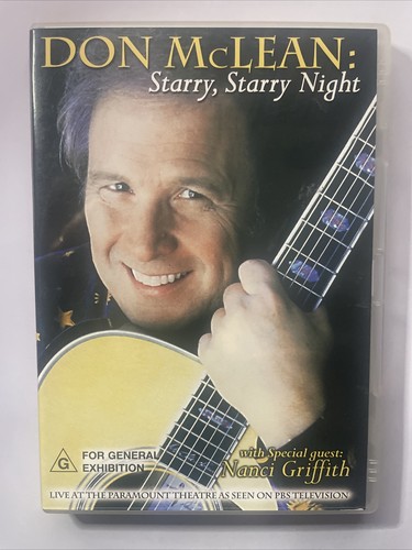 Don McLean - Starry Starry Night (DVD) ALL REGION Special Guest Nanci Griffith