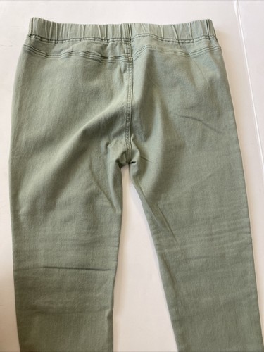 NWT Moto Women&rsquo;s Jeans XL Cool Olive Green Elastic Waist Zip Ankle (S314)