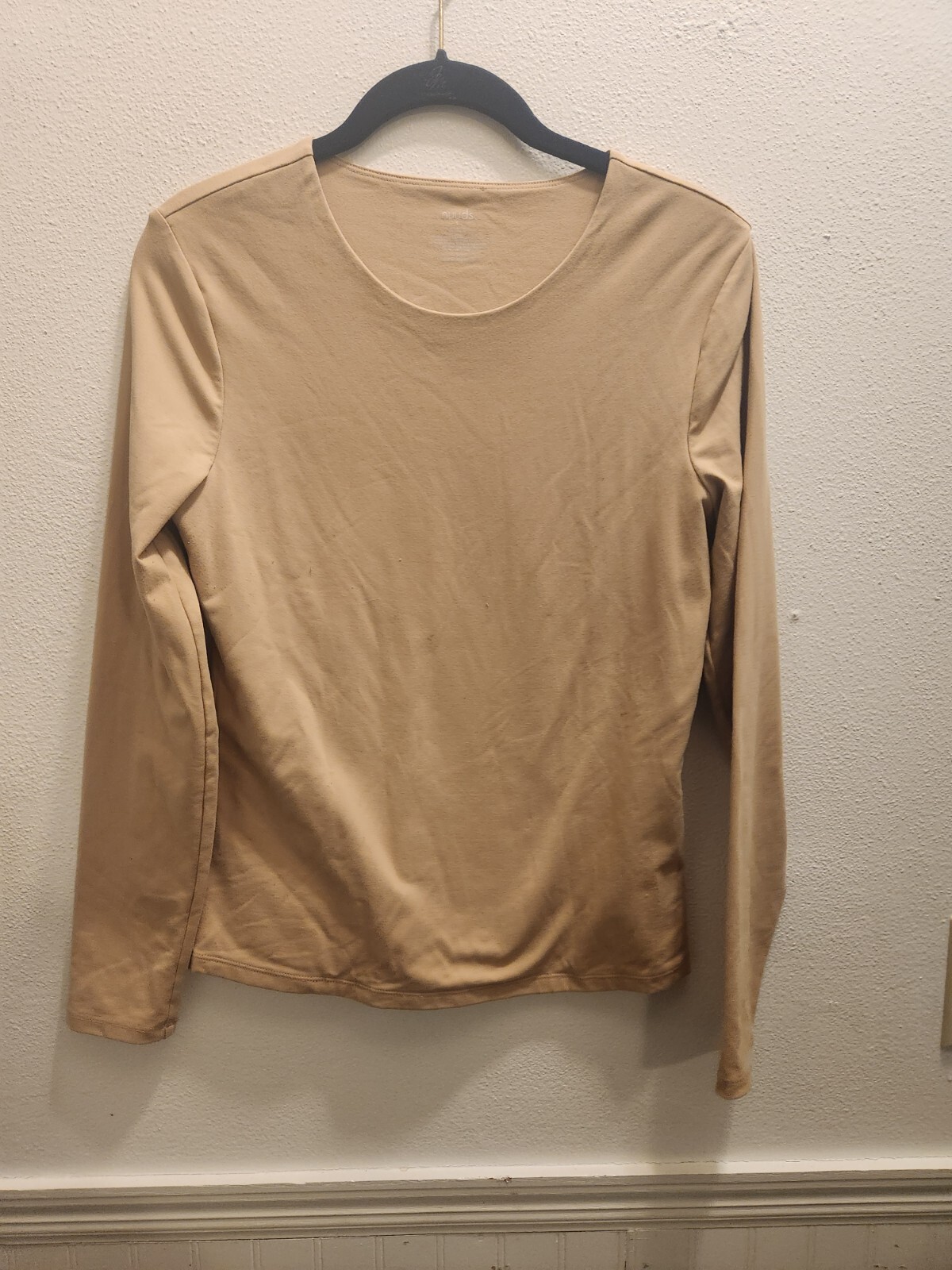 Nuuds Womens sz L Long Sleeve Line Stretch Seamless Top #53 | eBay