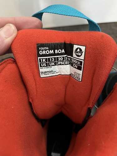 Burton Youth Size 1 Grom BOA Snowboarding Boots