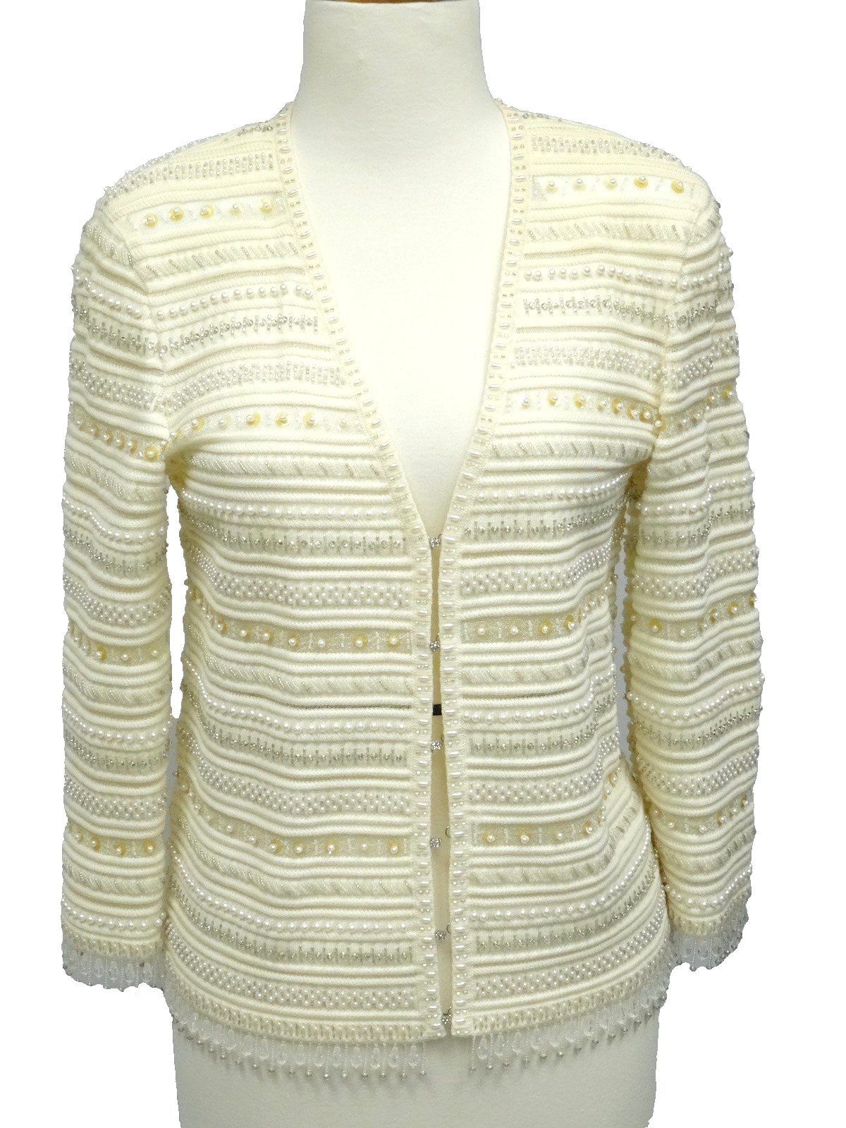 ESCADA COUTURE BEADED SEQUIN CARDIGAN EVENING DRESS SWEATER NWT $1570  * sz 34