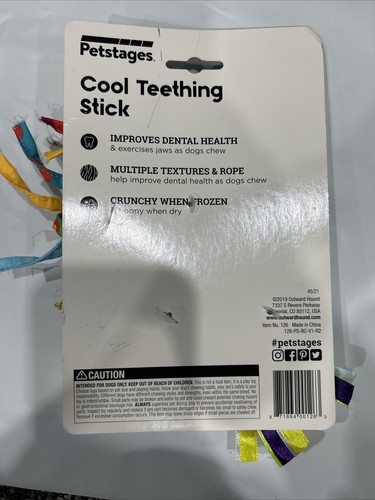 PETSTAGES COOL TEETHING STICK Play Toy Frozen to Help Soothe Teeth &Tender Gums