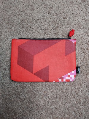 Ipsy Glam Bag Tetris Orange & Pink Makeup Bag Only No Contents Inside