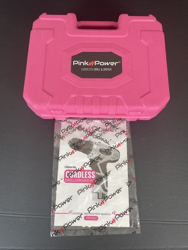 Pink Power 12V Cordless Lithium-Ion Drill Driver Kit - Pink