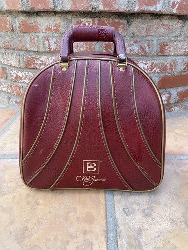 Vintage Brunswick Wind Jammer Bowling Ball Bag Red One Ball Rack bag