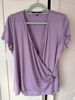 Collection Debenhams size 20 Purple Lilac Wrap Front Top Short Sleeve