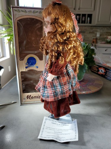 Limited Edition Menie Mand Porcelain Doll 16&rdquo;, Handcrafted,  Hand-Painted