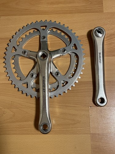 Vintage 1980s Sugino GT Crankset 170mm Double 52 / 42 Eroica 80s Bike Japan BMX