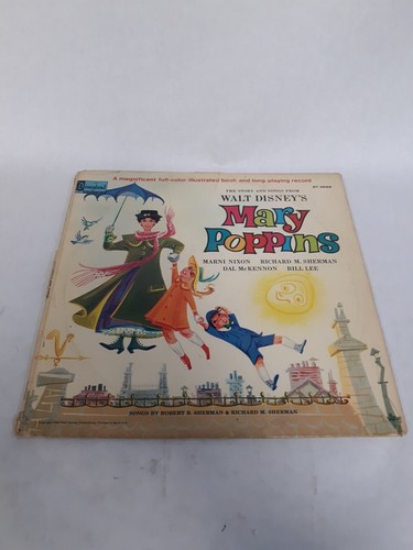 WALT DISNEY - Mary Poppins - Vinyl LP 1st Press 1964 Disneyland ST-3922 book