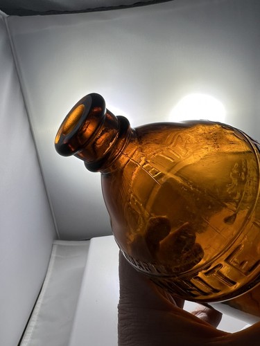 Vintage Quart Chicago ~ Fleecy White ~ Brown Glass Bottle ~ John Puhl Products