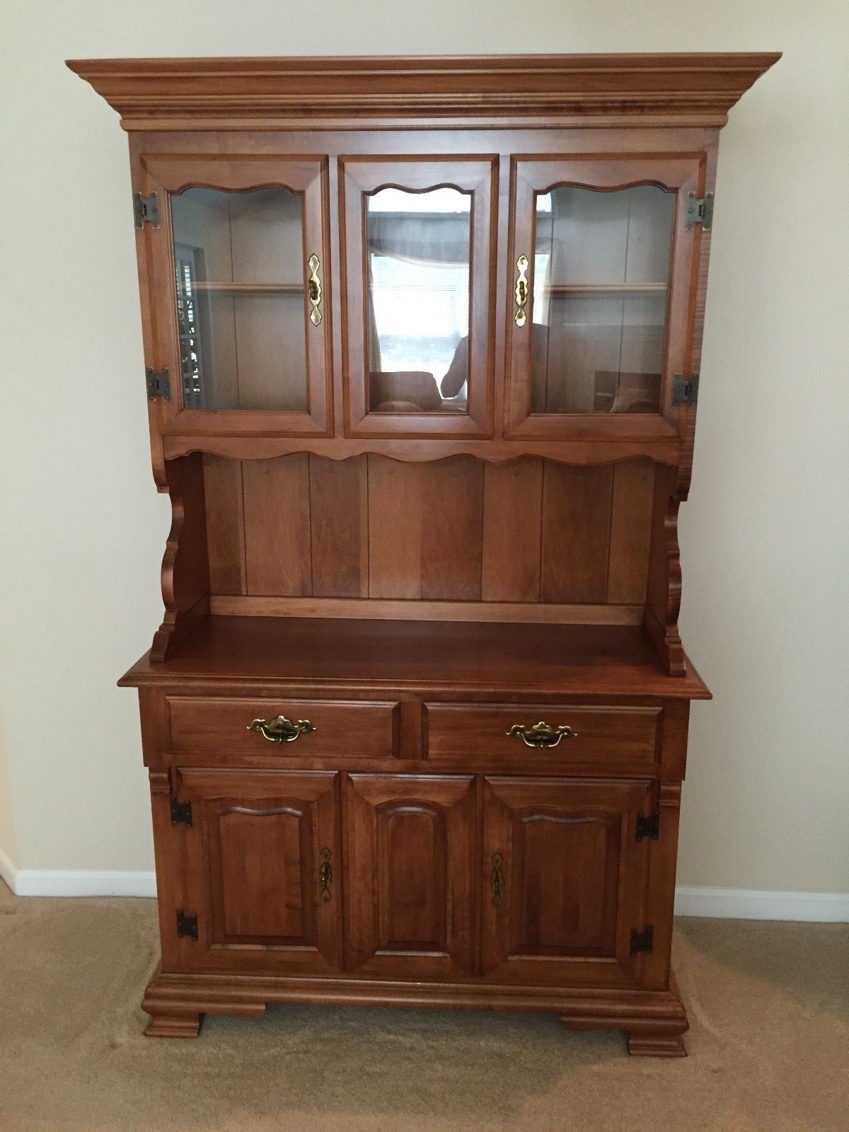 Vintage Tell City Dining Room Set~Table~6 Chairs~Hutch~Hard Rock Maple P/U ATL