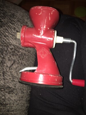 Portable Food Grinder The Mincer Made Italy By Moplen Suction Mount Red Vintage