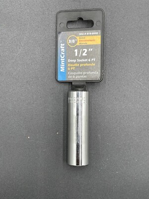 New MintCraft 1/2 Deep Socket, 3/8 Drive, 6 Point