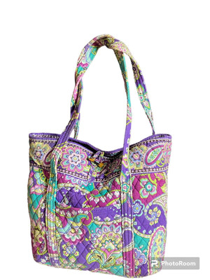 Vera Bradley Vintage Heather Paisley Purple Market Weekender Tote Bag
