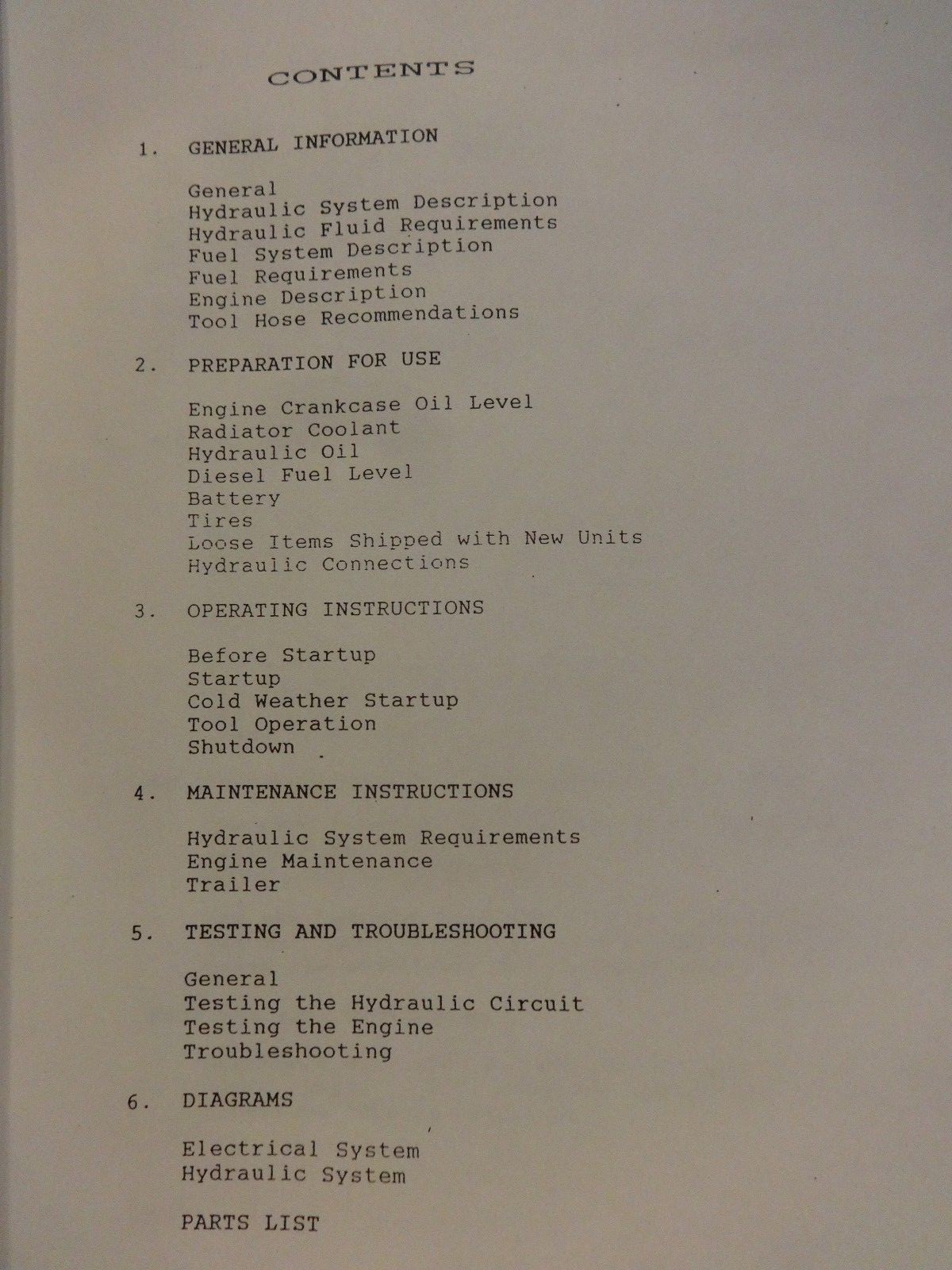 PORTACO, PORTABLE HYDRAULIC POWER UNIT OPERATION ,MAINT,& REPAIR MANUAL MOD G-13