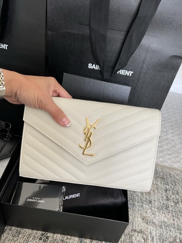 ■Saint Laurent■ Monogram Envelope Chain Wallet Shoulder Ba YSL Envelope Flap Wallet on Chain Collection | Neiman Marcus