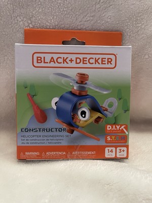 Black + Decker Constructor Helicopter Engineering Set Toy 14 Pieces Ages 3+