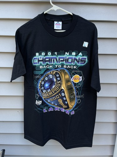 Vintage Lakers NBA Finals 2001 Back To Back Champions T