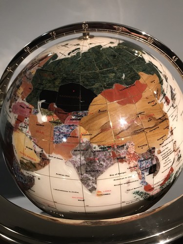 Kalifano Gemstone 13” Globe W Stand   Striking Unique