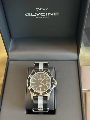 glycine combat sub automatic black dial mens watch gl0083 285693230068