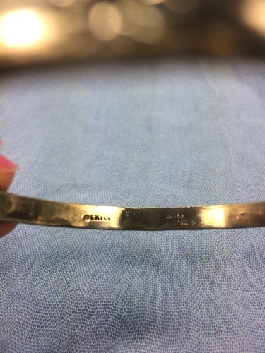 Authentic Estate Vintage Sterling Silver .925 Mexico Bangle Bracelet Stamped